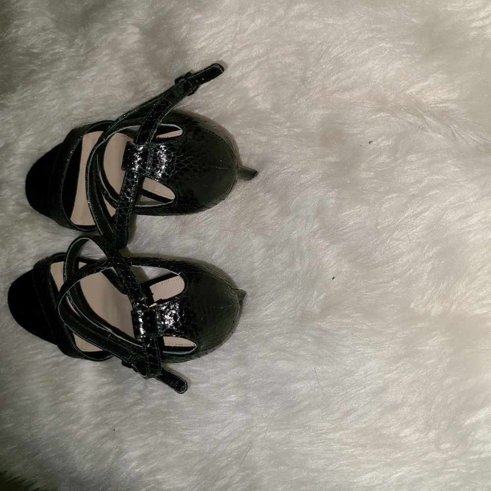 Via spiga S. 9.5 Black Leather Snakeskin Textured Design - Picture 4 of 7